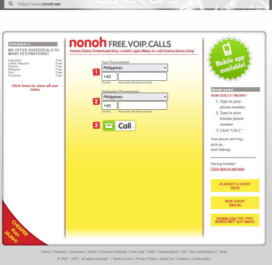 Nonoh Free Voip Call